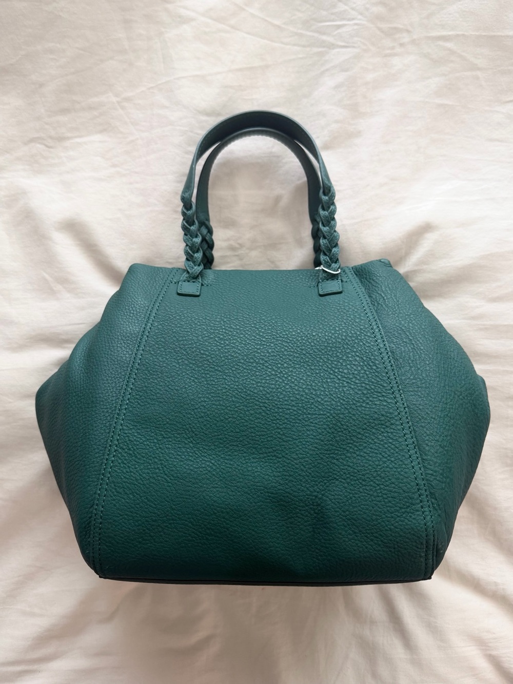Tory Burch Green Half Moon Leather Satchel Large Bag Brand New NWT - Picture 6 of 13